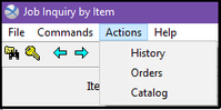 inquiry by item - Actions Menu